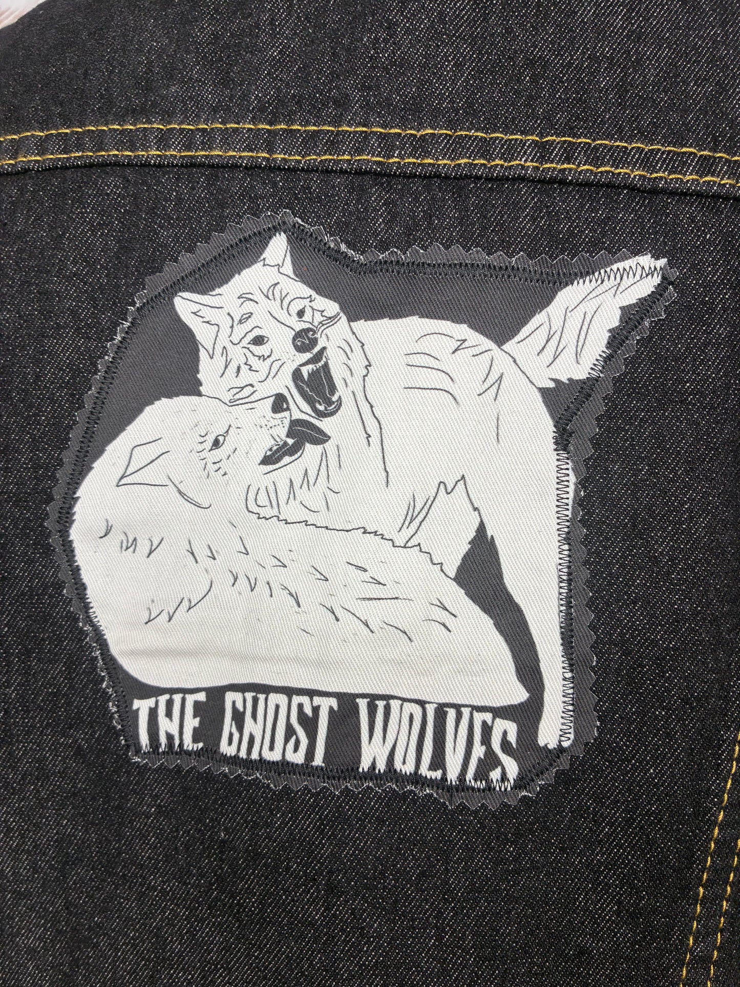 Ghost Wolves Vest - mn or women's M/L - one of a kind