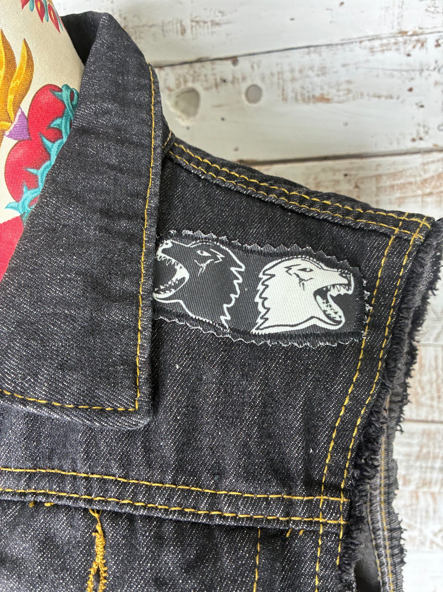 Ghost Wolves Vest - mn or women's M/L - one of a kind