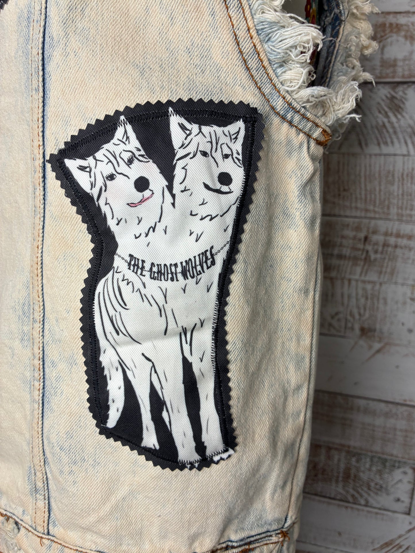 Ghost Wolves Vest - one of a kind! Women's Medium/Large